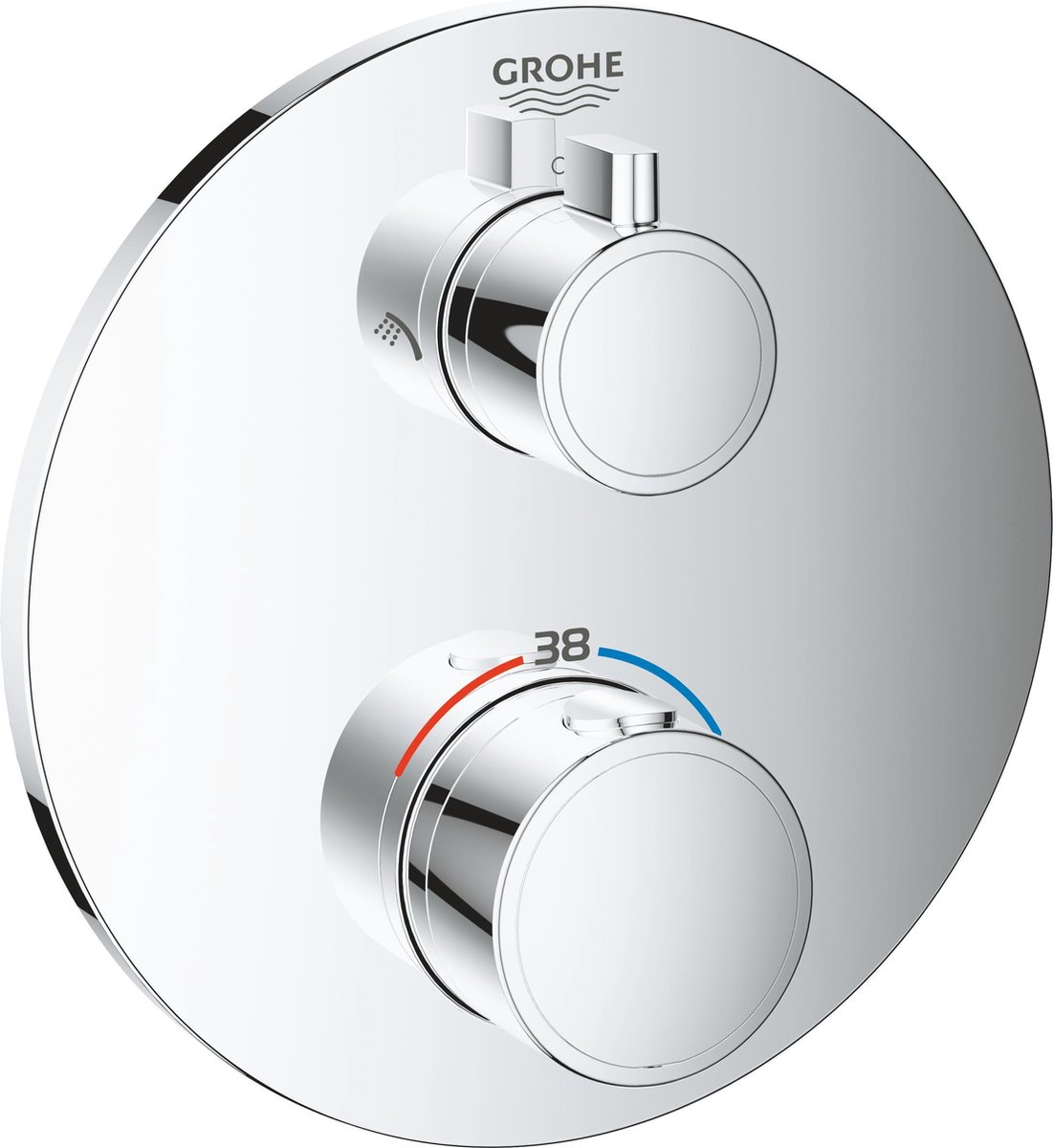 Grohe Grohtherm afbouwdeel voor inbouw douchekraan thermostatisch met omstel hoofdd- en handdouche rond chroom 24076000