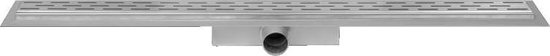 Easy drain Compact 50 douchegoot RVS met enkele plaat RVS standaard RVS flens waterslot 50mm 90cm inbouw diepte 83mm met zijuitloop EDCOMPR 900-50