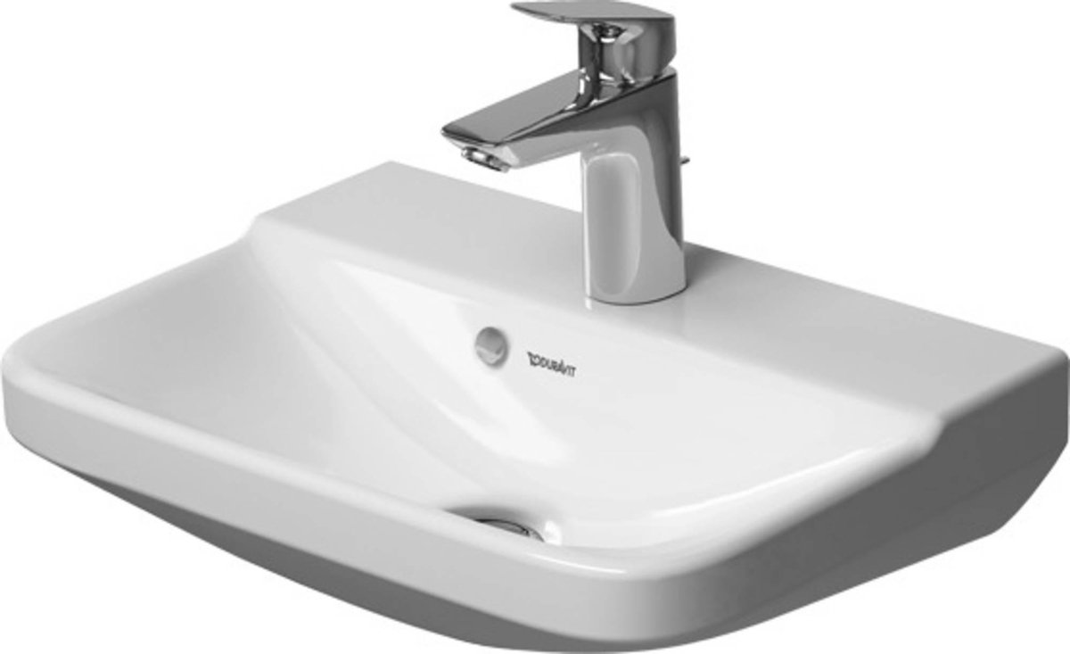 Duravit P3 Comforts fontein zonder kraangat met overloop 45x32cm 0716450060 - Blanco