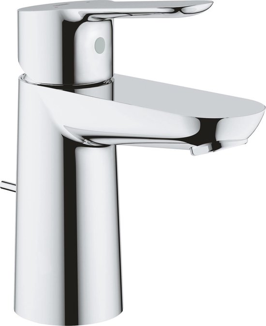 Grohe Bau Edge 1 gats wastafelkraan met waste chroom 23328000