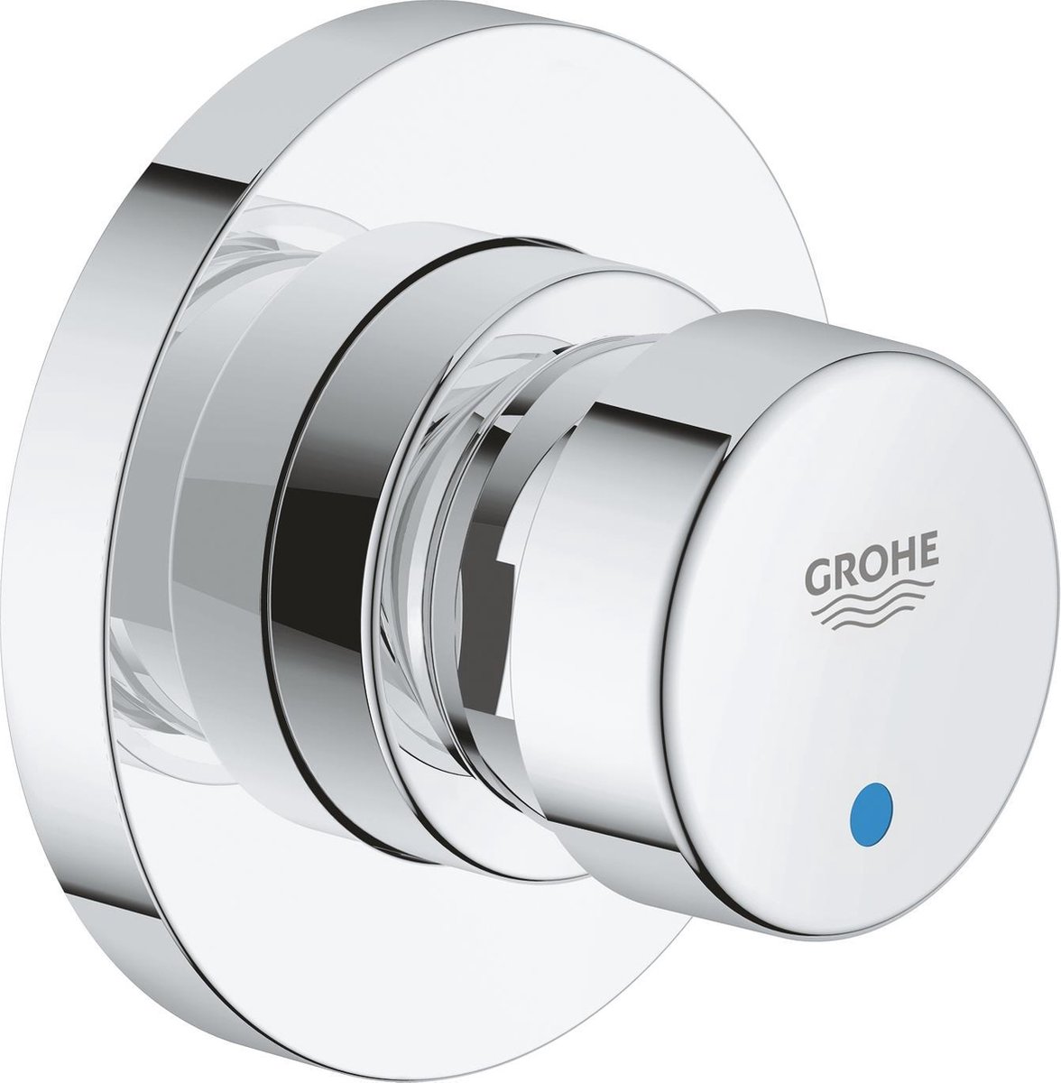 Grohe Euroeco Cosmopolitan S inbouw douchekraan zelfsluitend 1/2 blauw/rood chroom 36268000