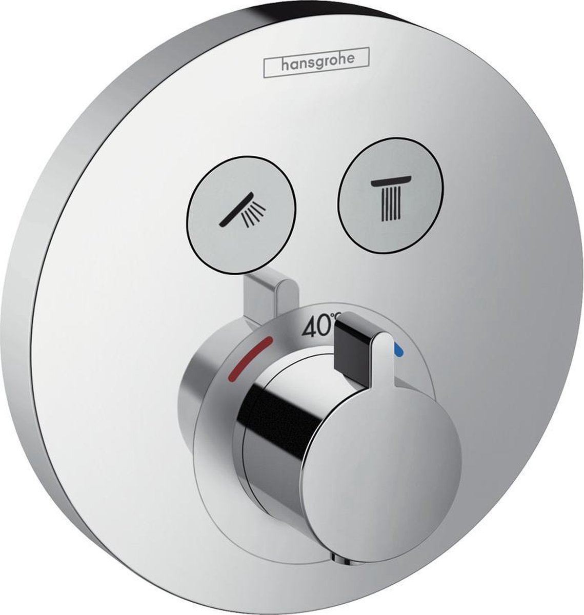 Hansgrohe ShowerSelect S afbouwdeel voor inbouwkraan thermostatisch met omstel voor 2 douchefuncties chroom 15743000