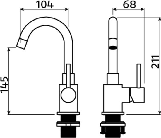 Clou Xo wastafelmengkraan 21.1x10.4cm type 1 met draaibare uitloop chroom CL/06.14001.29