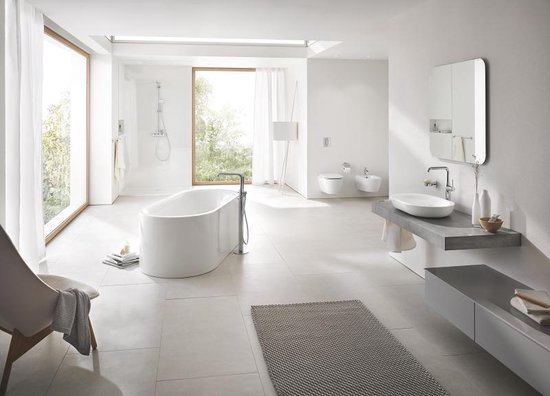 Grohe Essence New 1 gats wastafelkraan XL met hoge draaibare uitloop EcoJoy met 28mm cartouche chroom 32901001