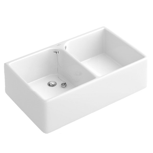 Villeroy & Boch Villeroy en Boch O&apos;novo gootsteen dubbel 80x50cm 63310001 - Blanco