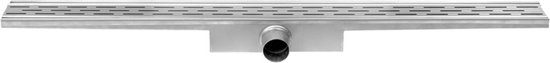Easy drain Easydrain Compact afvoergoot enkele plaat met zijuitloop 6x140cm 50mm RVS edcom140050 - Silver