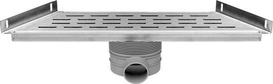 Easy drain Easydrain Multi Trapezium 300 afvoergoot met zijuitlaat 48,5cm 50mm RVS edmtrap300 - Silver