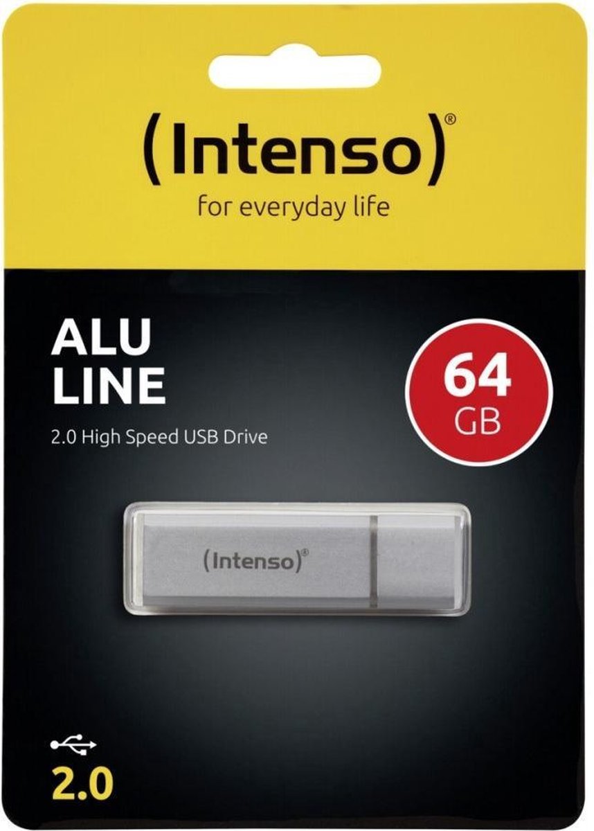 Intenso Alu Line USB flash drive 64 GB USB Type-A 2.0 Zilver - Silver