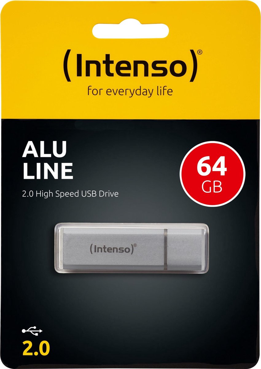 Intenso Alu Line USB flash drive 64 GB USB Type-A 2.0 Zilver - Silver