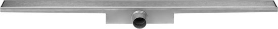 Easy drain Easydrain Compact Zero afvoergoot enkele plaat met zijuitloop 6x90cm 50mm RVS edcomz90050 - Silver