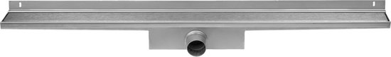 Easy drain Easydrain Compact Wall Zero afvoergoot enkele plaat met zijuitloop 6x100cm 50mm RVS edcomwz100050 - Silver