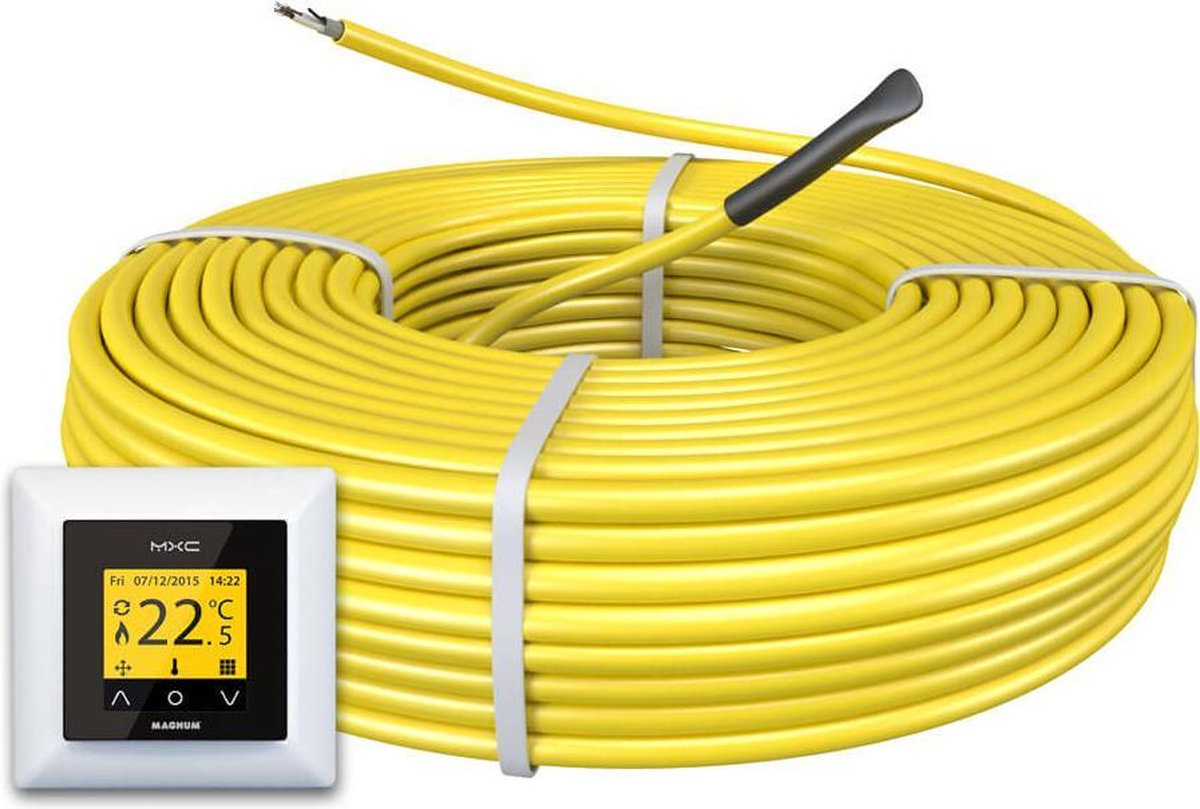 Magnum Comfort elektrische vloerverwarming 1250 W, 73,4 m met klokthermostaat 101255 - Geel