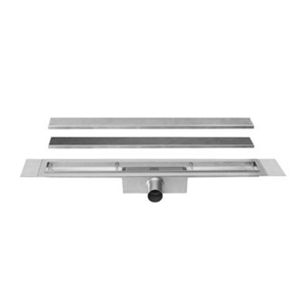 Easy drain Easydrain Compact TAF afvoergoot enkele plaat 60cm 50mm met Zero design rooster RVS edcomtaf60050 - Silver