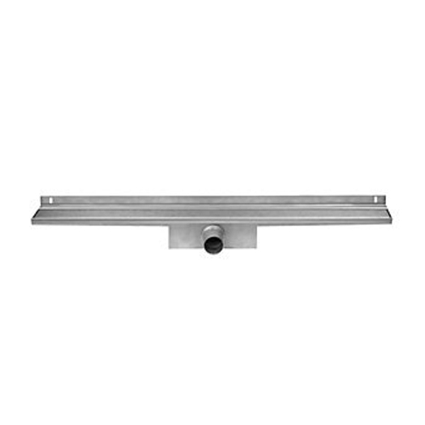 Easy drain Easydrain Compact Wall Zero afvoergoot enkele plaat met zijuitloop 6x120cm 50mm RVS edcomwz120050 - Silver