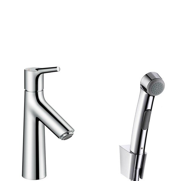 Hansgrohe Talis S bidetset met 1 gats wastafelkraan met handdouche en doucheslang chroom 72290000