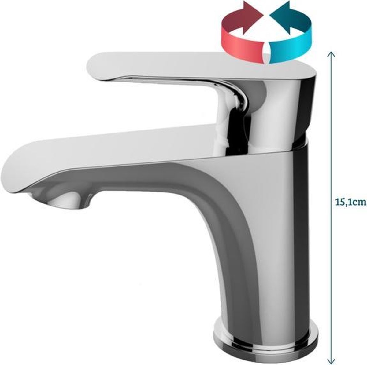 Wiesbaden Tarma eenhendel wastafelmengkraan laag chroom 29.4250