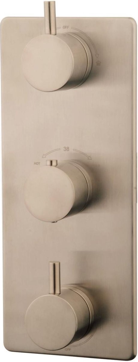 Wiesbaden Caral afbouwdeel thermostatisch 3 weg geborsteld staal 29.2516