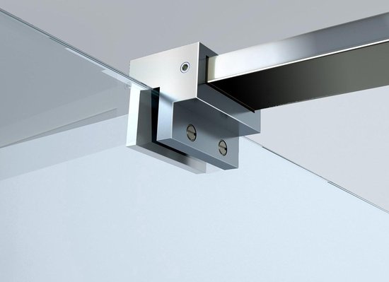Wiesbaden Partly inloopdouche 70x200cm 10mm NANO coating glas met gedeeltelijk mat glas aluminium profiel zilver 20.4205