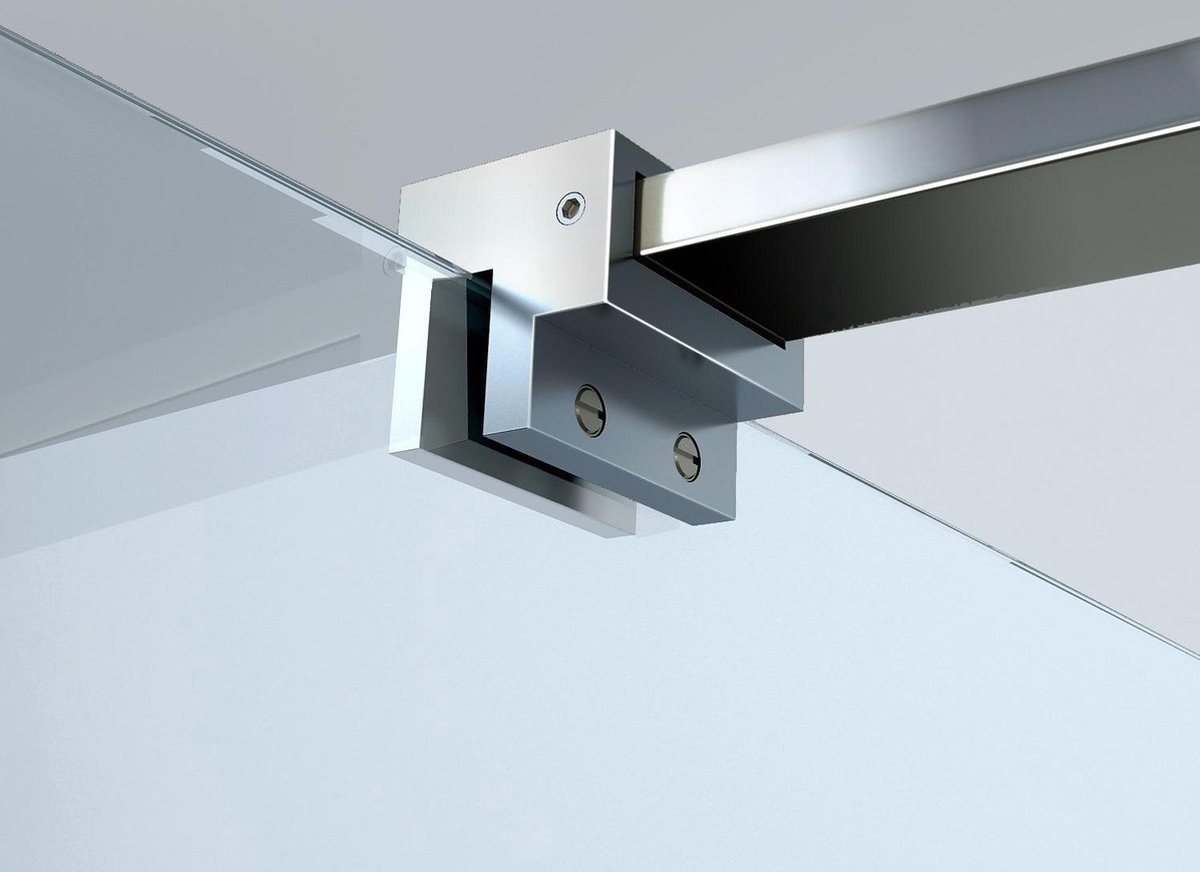 Wiesbaden Partly inloopdouche 70x200cm 10mm NANO coating glas met gedeeltelijk mat glas aluminium profiel zilver 20.4205