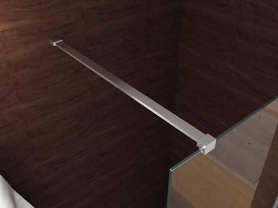 Wiesbaden Partly inloopdouche 70x200cm 10mm NANO coating glas met gedeeltelijk mat glas aluminium profiel zilver 20.4205