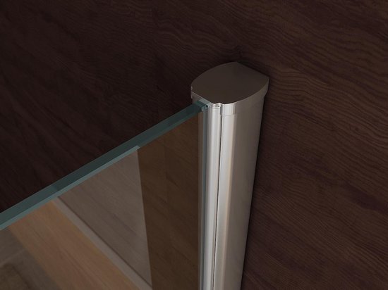 Wiesbaden Partly inloopdouche 70x200cm 10mm NANO coating glas met gedeeltelijk mat glas aluminium profiel zilver 20.4205
