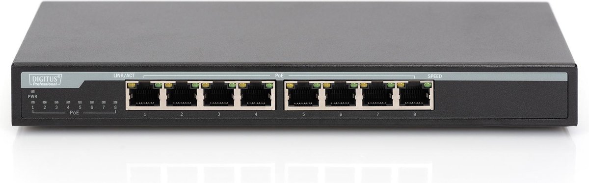 Digitus DN-95340 netwerk-switch Unmanaged Gigabit Ethernet (10/100/1000) Power over Ethernet (PoE) - Zwart