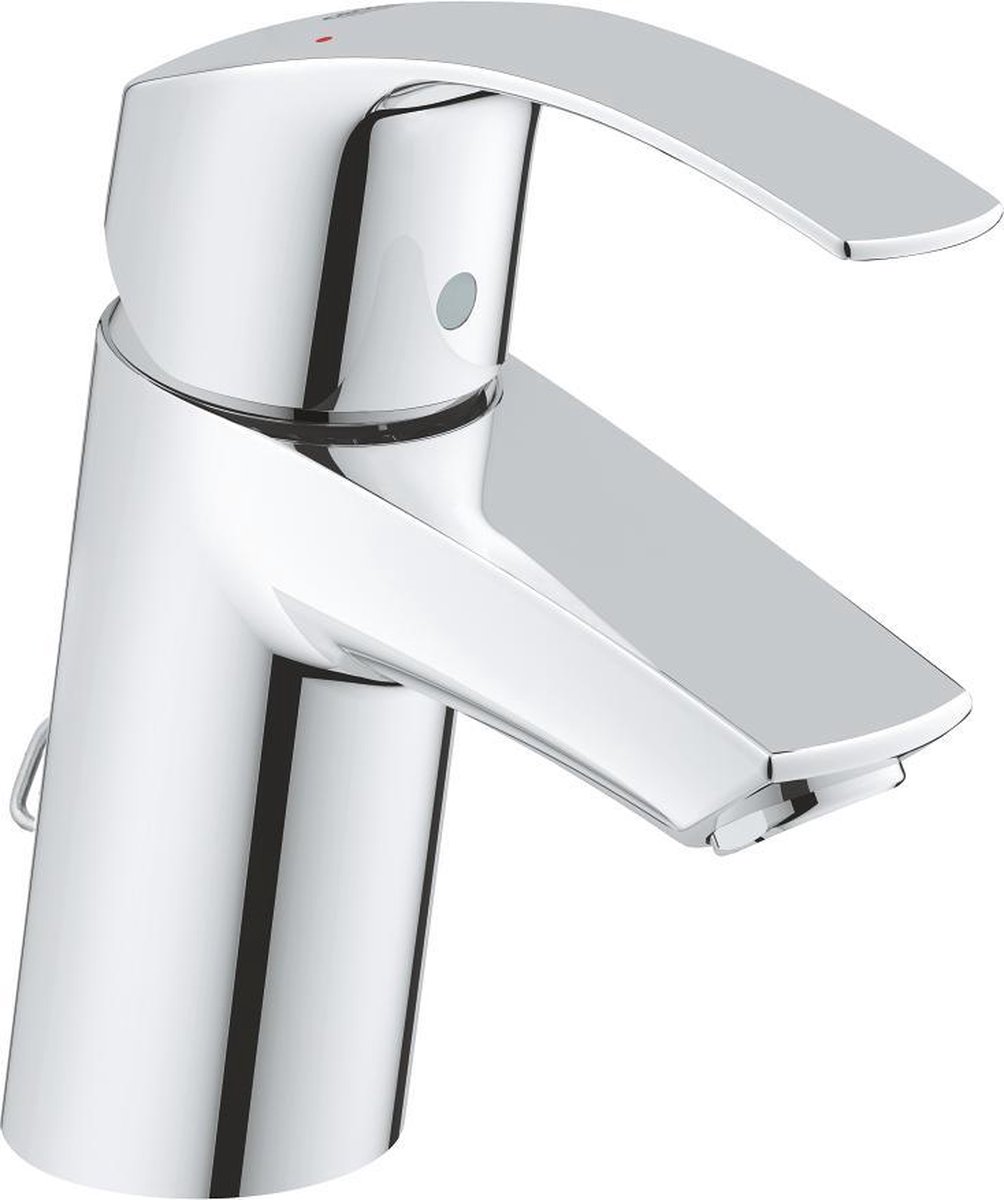 Grohe Eurosmart New wastafelmengkraan S Size ééngatsmontage metalen hendel SilkMove StarLight EcoJoy verzonken ketting QuickFix chroom 33188002