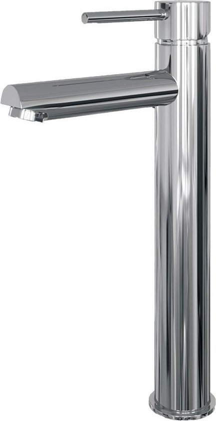 Brauer Chrome Edition wastafelmengkraan verhoogd met standaardgreep opbouw ColdStart gepolijst chroom 5500.06CS