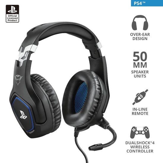 Trust GXT 488 FORZE Official Licensed - Playstation 4 en 5 Gaming Headset - - Zwart