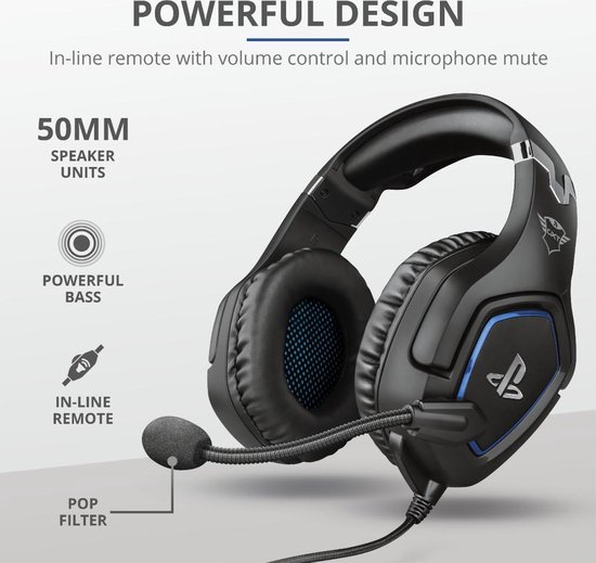Trust GXT 488 FORZE Official Licensed - Playstation 4 en 5 Gaming Headset - - Zwart