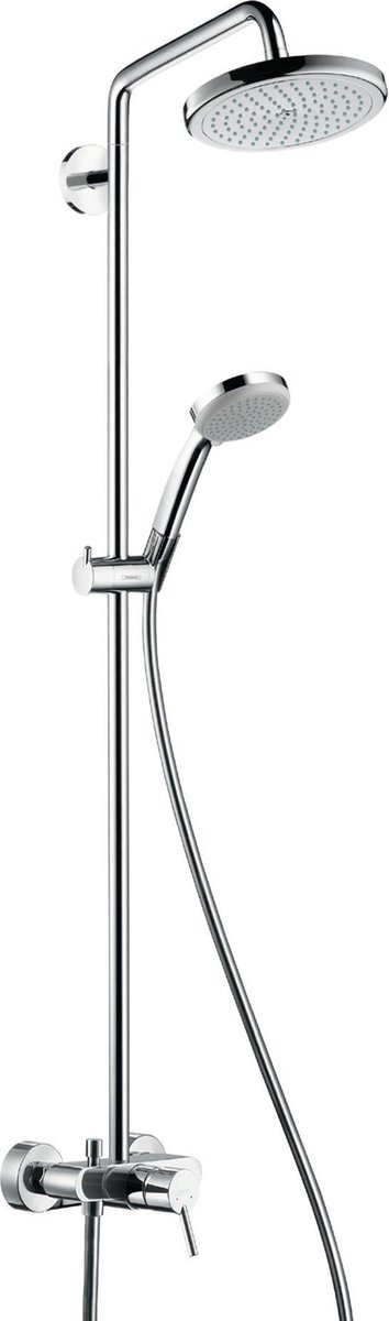 Hansgrohe Croma 220 Showerpipe met douchekraan en 100 Vario handdouche en Croma 22cm hoofddouche chroom 27222000