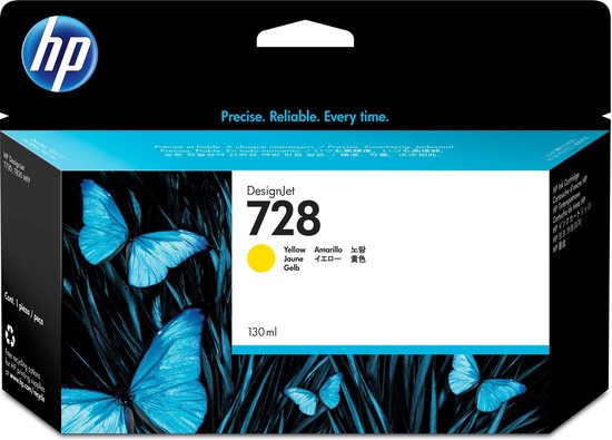 HP 728 130-ml Yellow DesignJet Ink Cartridge Origineel - Amarillo