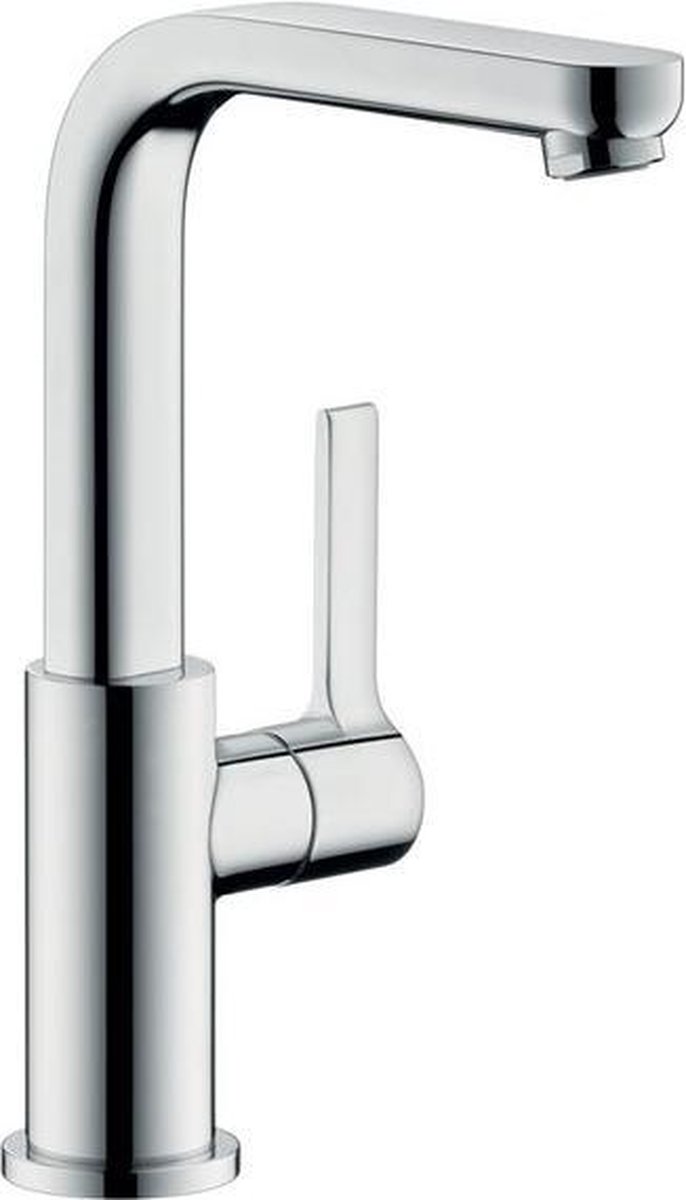 Hansgrohe Metris S wastafelkraan met hoge draaibare uitloop met trekwaste chroom 31159000