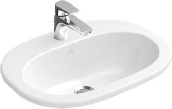 Villeroy & Boch Villeroy en Boch O.novo inbouwwastafel 56x17,5cm met overloop 1 kraangat 41615601 - Blanco