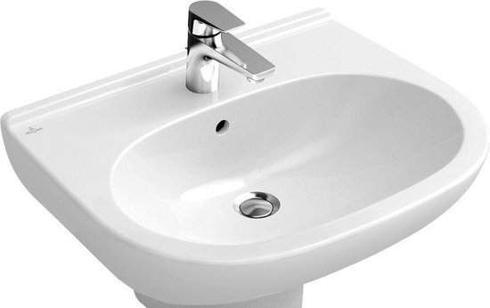 Villeroy & Boch Villeroy en Boch O.novo wastafel 60x49cm met overloop 1 kraangat 51606001 - Blanco