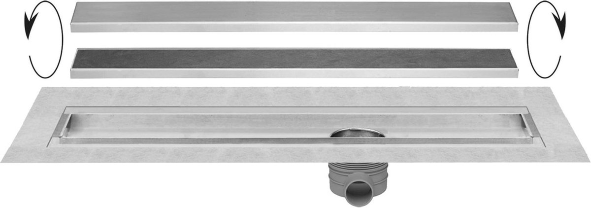 Easy drain Easydrain Multi TAF afvoergoot enkele plaat 120cm met Zero design rooster RVS edmtaf1200 - Silver