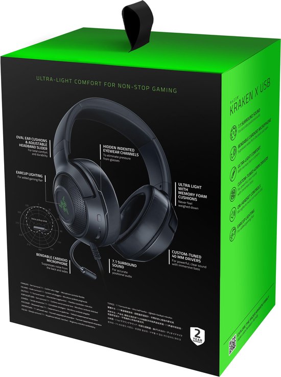 Razer Kraken X Usb Gaming Headset - Zwart