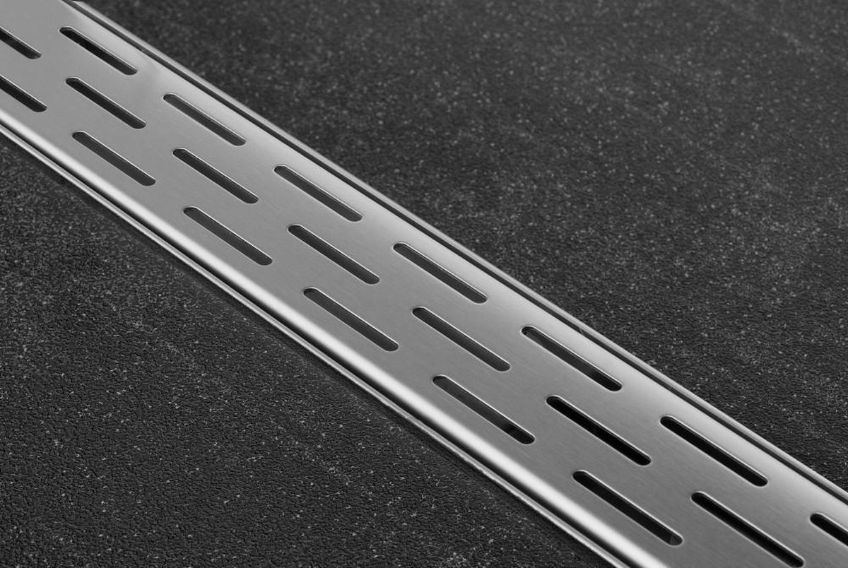 Easy drain Compact 30 douchegoot RVS met enkele plaat RVS waterslot 30mm 70cm inbouw diepte 63mm met zijuitloop BMCOM70030