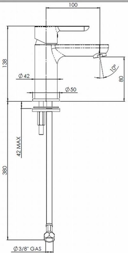 Royal Plaza Nino wastafelkraan chroom 82676