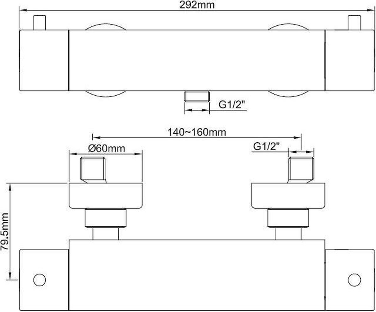 Wiesbaden Cool Touch douchethermostaat chroom 29.3930