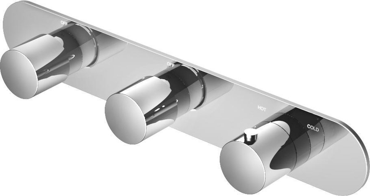 Hotbath Buddy thermostaat inbouw met 2 stopkranen horizontaal chroom B067CR