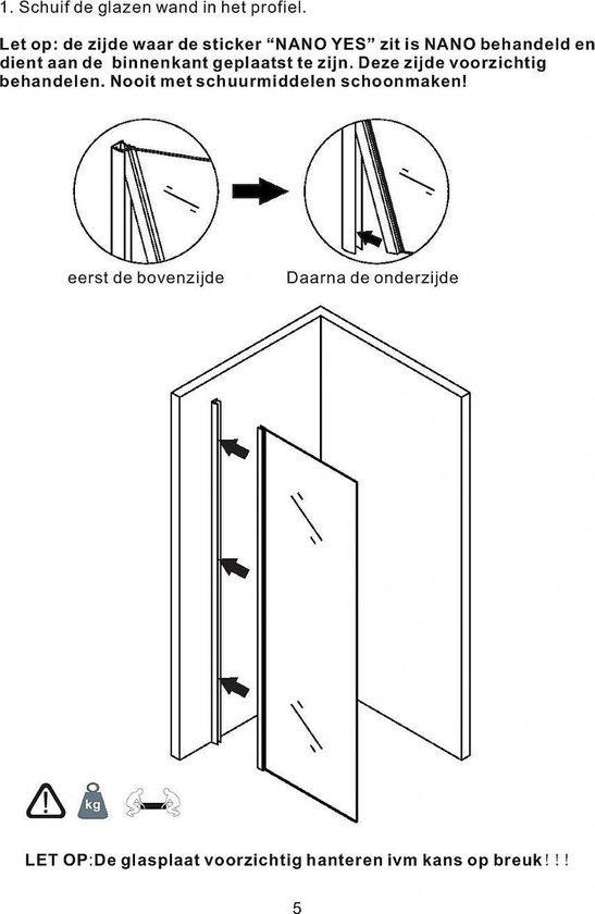 Xellanz Eco inloopdouche 80x200cm 8mm glas met Nano coating 20.4050
