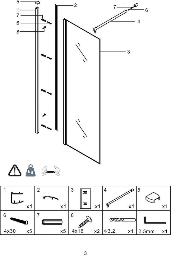 Xellanz Eco inloopdouche 80x200cm 8mm glas met Nano coating 20.4050