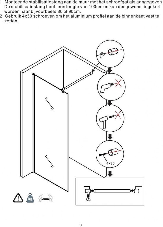 Xellanz Eco inloopdouche 80x200cm 8mm glas met Nano coating 20.4050
