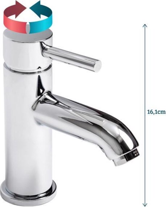 Wiesbaden Cadans wastafelmengkraan met klikwaste chroom 29.4102