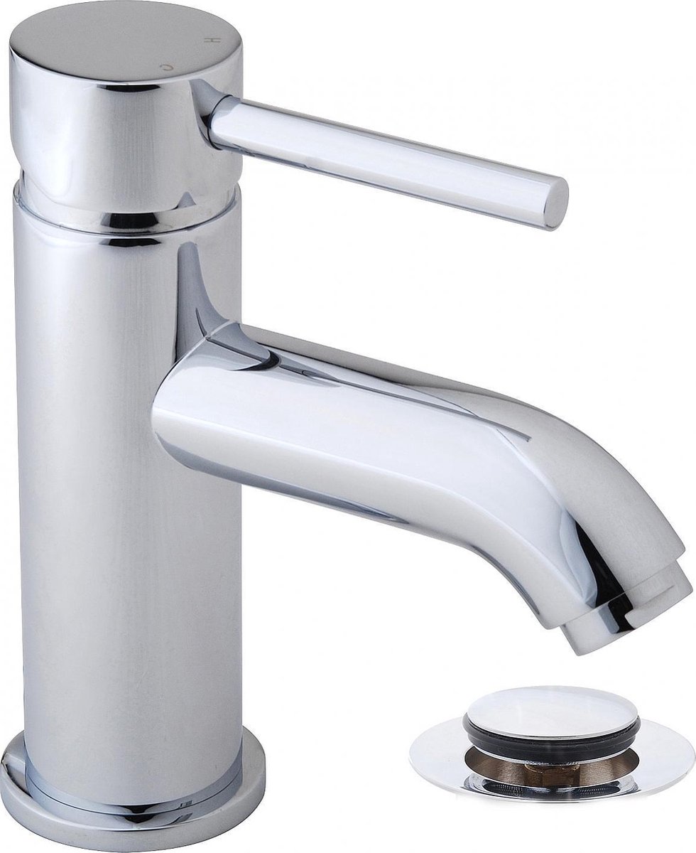 Wiesbaden Cadans wastafelmengkraan met klikwaste chroom 29.4102