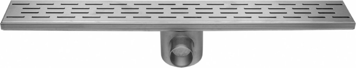Easy drain Easydrain Fixt afvoergoot enkele plaat met sifon 9.8x80cm zijuitloop 50mm RVS edft80050 - Silver