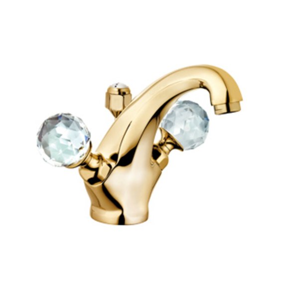 Kludi Adlon wastafelkraan met waste met swarovski grepen 5101045G4 - Oro