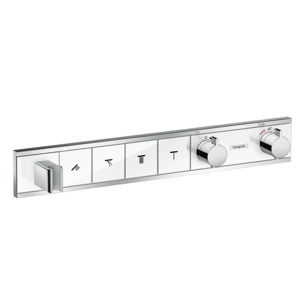 Hansgrohe RainSelect afbouwdeel voor inbouw douchekraan thermostatisch voor 4 functies 59.8x90cm wit/chroom 15357400