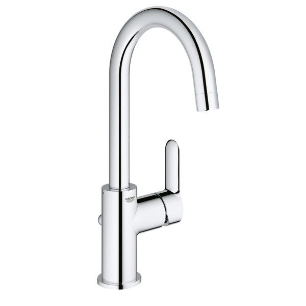 Grohe Start Edge 1-gats wastafelkraan L-size met afvoerplug met hoge draaibare uitloop chroom 23776000